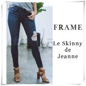 Frame Denim Le Skinny de Jeanne Distressed Denim Jeans Style LSJ179 Stella